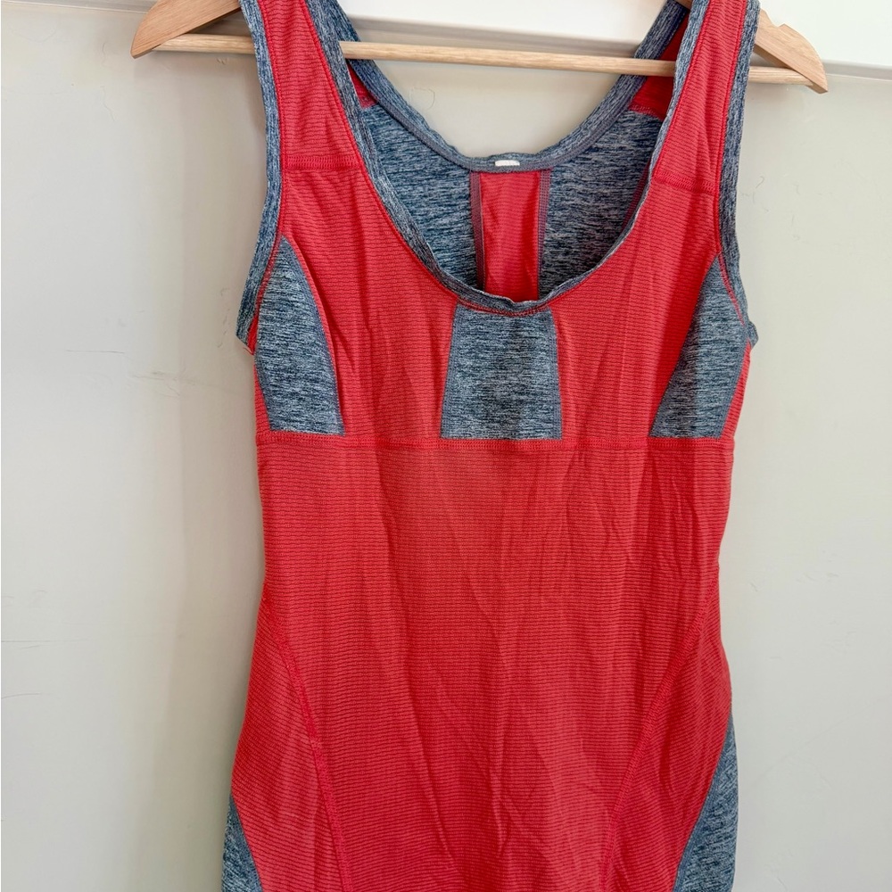 Orange and Gray Performance Tank Top